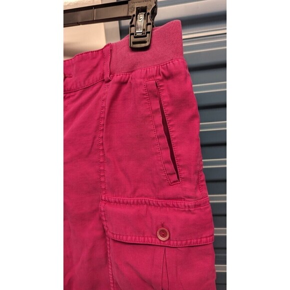 Soft Surroundings Pink Folded Hem Elastic Waist High Waist Cargo Shorts Small - Picture 3 of 9